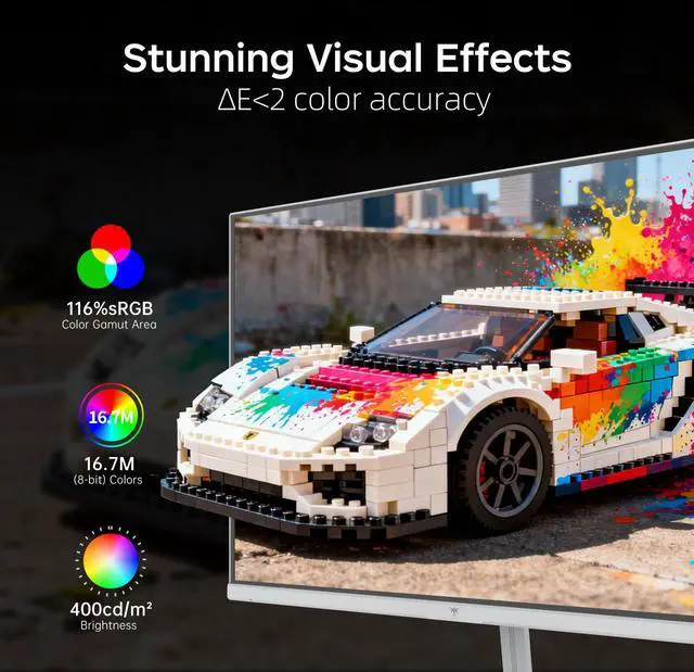 Alt view image 5 of 7 - KTC 24 Inch 240Hz Gaming Monitor, FHD 1080p PC Computer Monitor with Fast IPS Panel, 1ms Adaptive Sync, HDR400, 116% sRGB, HDMI/DP/USB2.0 Port, Tilt Adjustment, VESA, Eye Care, White, H24F7