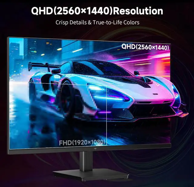 KTC 27 Inch 1440P QHD Computer Monitor, 100Hz HDR Frameless IPS
