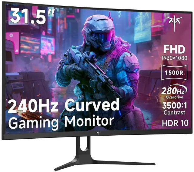 Main image of KTC 32 Inch 280Hz 240Hz Curved Gaming Monitor, FHD 1500R PC Monitor 1080P, Adaptive-Sync, HDR, 128% sRGB, 3500:1 Contrast, HDMI/DisplayPort, VESA Compatible, H32C5