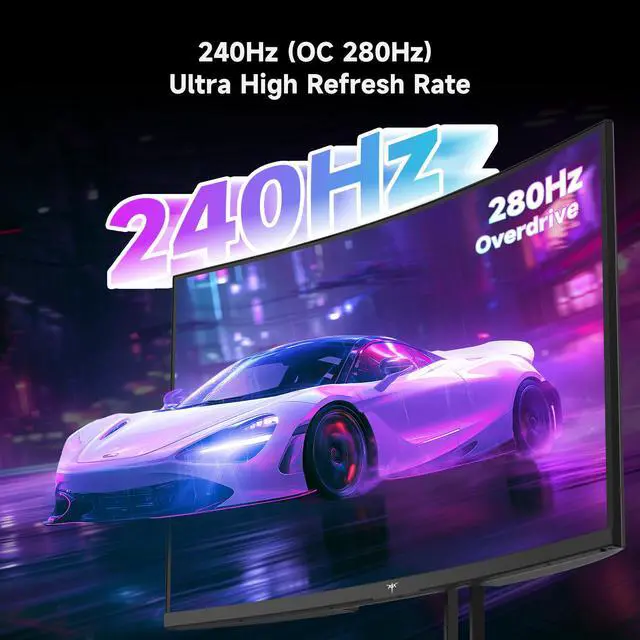 Alt view image 2 of 7 - KTC 32 Inch 280Hz 240Hz Curved Gaming Monitor, FHD 1500R PC Monitor 1080P, Adaptive-Sync, HDR, 128% sRGB, 3500:1 Contrast, HDMI/DisplayPort, VESA Compatible, H32C5