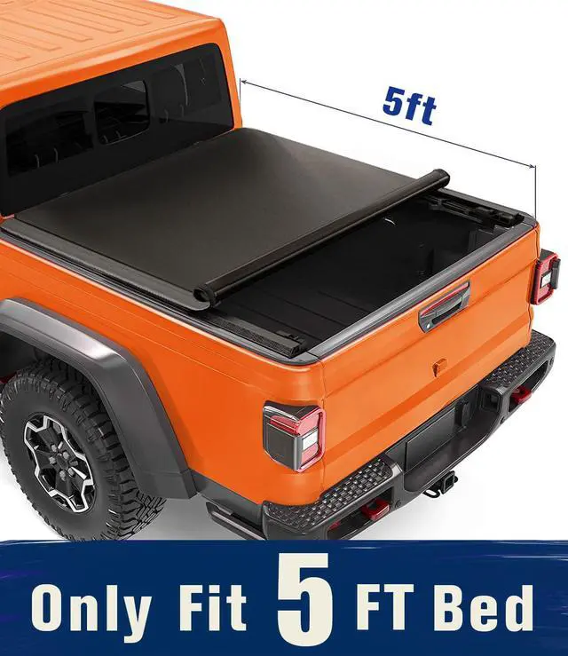 Main image of TIPTOP Soft Roll-Up Tonneau Cover Truck Bed For 2020-2023 Gladiator JT 5ft Bed (60.3") | TP1 |For Models With or Without The Trail Rail System|