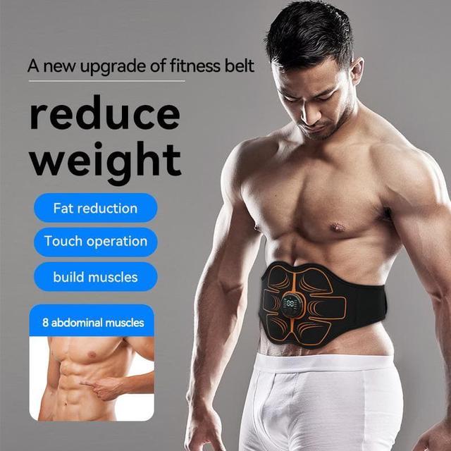 Abs Trainer EMS Abdominal Muscle Stimulator Electric Toning Belt USB  Recharge Waist Belly Weight Loss Home Gym Fitness Equiment 