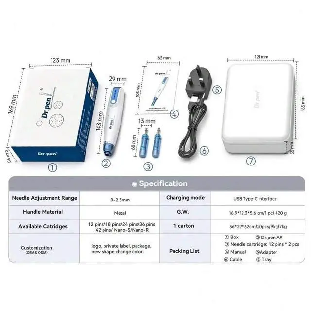 Alt view image 2 of 6 - Dr.Pen A9 microneedling pen is a newly designed professional-use microneedling Derma pen