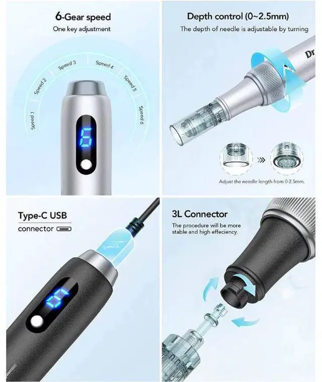 Alt view image 3 of 7 - Dr.pen M7S Microneedling Facial Skin Care Derma Pen Micro Needling Pen MTS Electric Massager Collagen Regeneration Anti-wrinkle Tools 1 Set Dr.pen M7S Silver