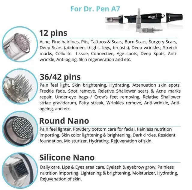 Alt view image 2 of 7 - Dr.Pen A7 Microneedling Pen Cartridges Screw Needle Waved Cartridge Skin Pen Micro Needling