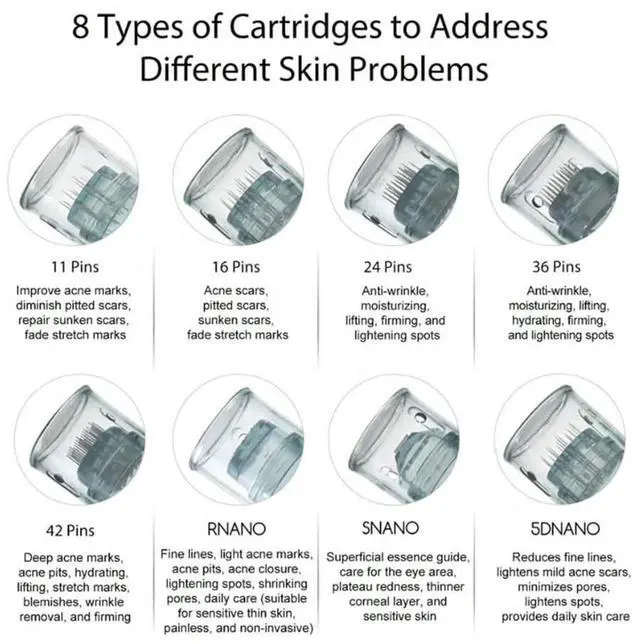 Alt view image 3 of 7 - Dr.Pen M8 M7S Screw Needle Waved Cartridge Skin Pen Micro Needling Cartridges 10pcs 24pin