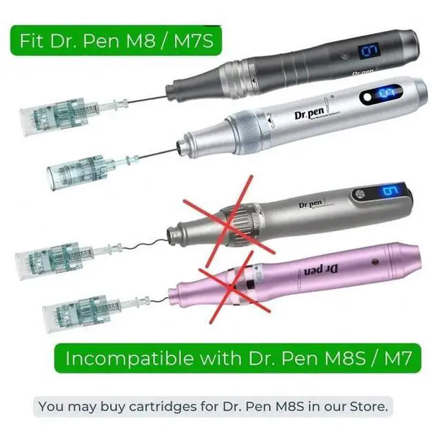 Alt view image 2 of 7 - Dr.Pen M8 M7S Screw Needle Waved Cartridge Skin Pen Micro Needling Cartridges 10pcs 24pin