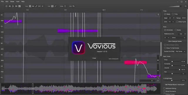Alt view image 4 of 4 - Vovious Intelligent voice correction, accurate pitch editing, adjustment, vibrato modulation, post mixing effects plugin Mac