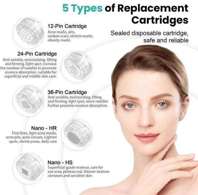 Alt view image 5 of 7 - Hydra Pen H5 Mesotherapy Serum Applicator Beauty and Care Derma Microneedling Pen EMS Pen 10pcs Square Nano