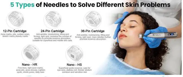 Alt view image 3 of 7 - Hydra Pen H5 Mesotherapy Serum Applicator Beauty and Care Derma Microneedling Pen EMS Pen 10pcs Square Nano