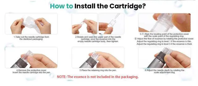 Alt view image 2 of 7 - Hydra Pen H5 Mesotherapy Serum Applicator Beauty and Care Derma Microneedling Pen EMS Pen 10pcs Square Nano