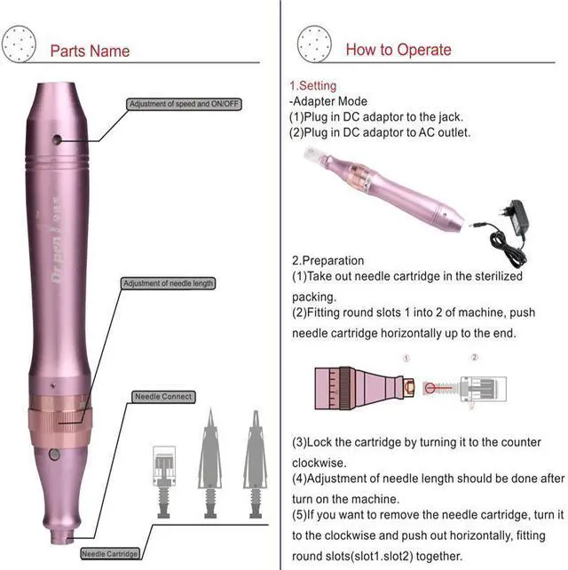 Alt view image 3 of 6 - Dr.pen M7 Microneedling Pen Skin Rejuvenation Pen Adjustable Speed Pink Electrical Beauty Equipment Skin Care Wrinkles Treatment