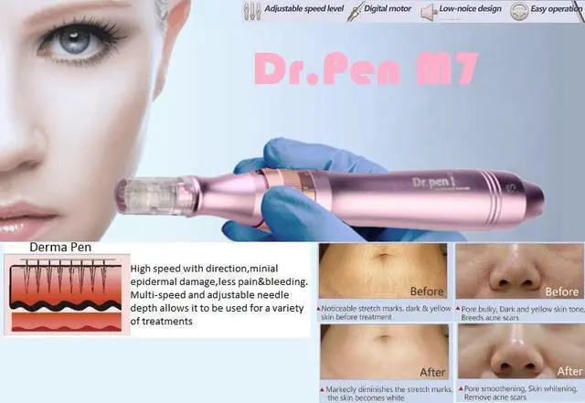 Alt view image 5 of 6 - Dr.pen M7 Microneedling Pen Skin Rejuvenation Pen Adjustable Speed Pink Electrical Beauty Equipment Skin Care Wrinkles Treatment