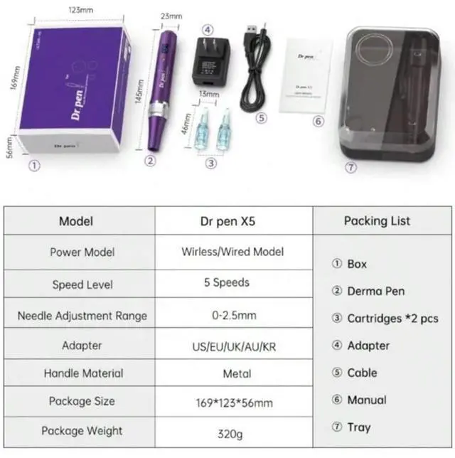 Alt view image 4 of 7 - Dr.pen X5 Derma Microneedling Tool Mesotherapy Personal Skin care Product with Good Anti Aging Effect Pen