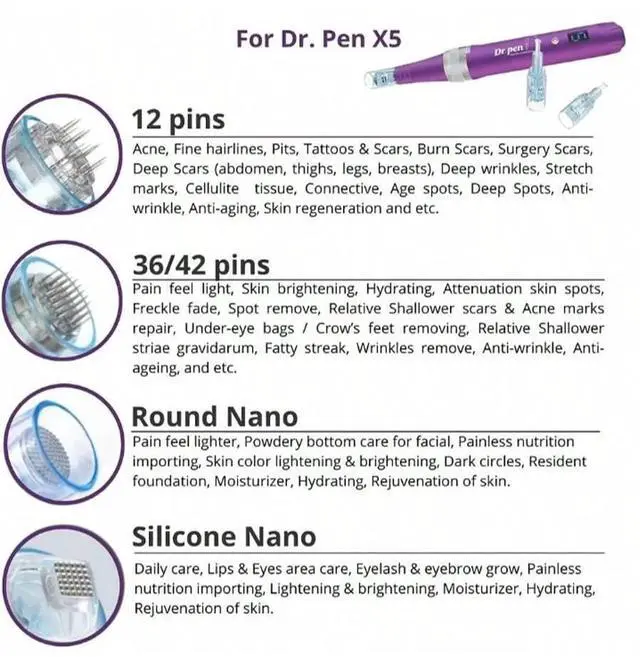 Alt view image 3 of 5 - Dr.pen X5 Derma Microneedling Tool Mesotherapy Personal Skin care Product with Good Anti Aging Effect Pen 10pcs 9pin