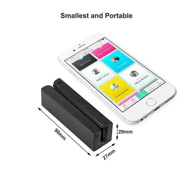 Alt view image 5 of 6 - Deftun MSR90 USB Swipe Magnetic Credit Card Reader 3 Tracks Mini Smart Card Reader MSR605 MSR606