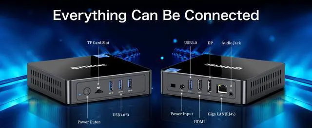Alt view image 7 of 7 - GMKtec KB3 Mini PC Windows 11 Intel Celeron J4125 8GB RAM 256GB SSD Fanless Noiseless Mini Desktop Computer 4K HDMI Dual Display