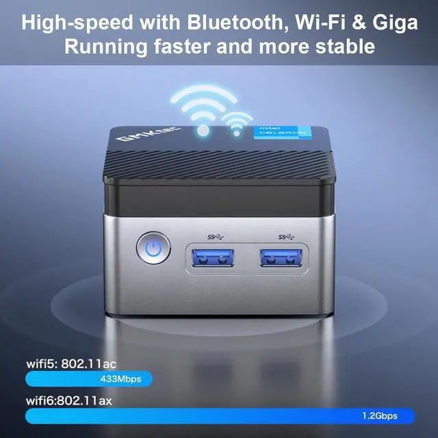 Alt view image 6 of 7 - GMKtec KB5 Mini PC Windows 11 Pro Intel 11th Gen N5105 10nm 8GB RAM 128/256GB SSD Mini Desktop Computer Giga, BT4.2,Dual HDMI 4K 8GB / 512GB SSD
