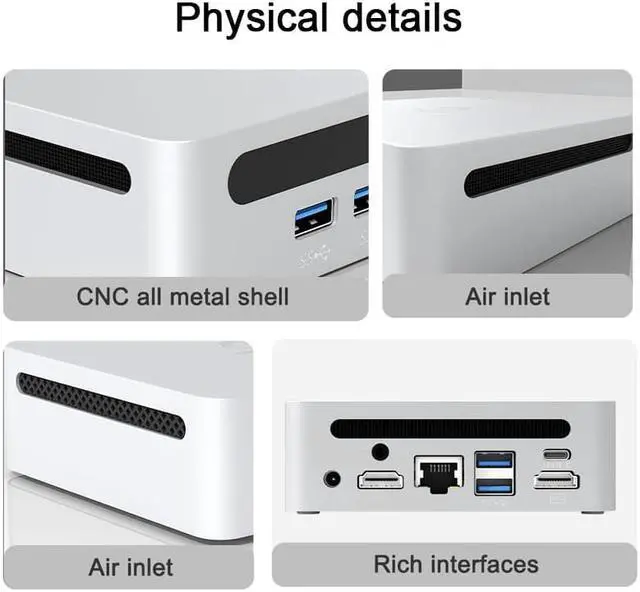Alt view image 3 of 7 - Mini PC Ren5000 5700U AMD Ryzen7 5700U CPU Support Windows 10/11 DDR4 1900MHz AMD WiFi6 NUC Max 32GB RAM