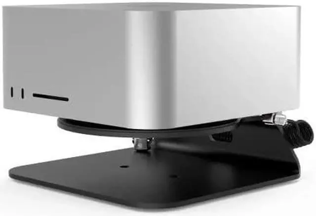 Main image of Compulocks Mac Studio Security Stand with Dual Head Coiled Cable Keyed Lock Black