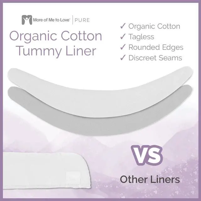 Alt view image 5 of 6 - More of Me to Love Organic Cotton Tummy Liner 4-Pack Small (2 x Pearl White and 2 x Stone Gray)