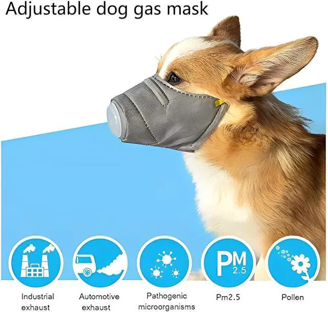 Alt view image 3 of 6 - 3 Pcs Adjustable Gas Mask for Dogs - Reusable, Breathable Air Filter and Respirator Muzzle for Large and Small Dogs