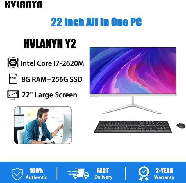 Main image of HVLANYN All In One PC Y2 Desktop Computer 22 Inch 8G RAM 256G SSD