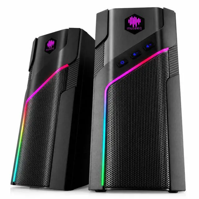 Main image of museeq W-206RE RGB Gaming Speakers for PC, Bluetooth & USB Desktop Speakers for Gaming PC and Monitor, Touch Control Stereo Computer Speakers with 21 LED Light Modes