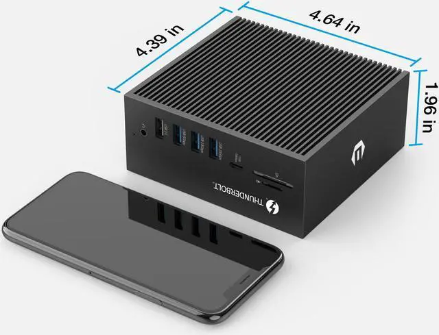 Alt view image 6 of 6 - Thunderbolt 3 Docking Station for USB-C Laptops, HOPDAY 18 in 1 USB C Dock 40 Gbit/s,100W Input,Charging for Laptop,Phone,8K DP,1 Gbps Ethernet,Audio,USB-A 10Gbs,USB-C 10Gbs,SD/TF, Optical Out