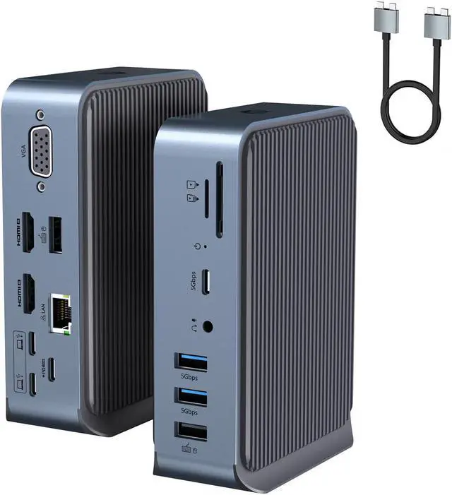 MacBook本体 MacBook Pro 15 + Thunderbolt 3 Full Dock USB C Docking Station for MacBook Pro/Air, HOPDAY 15 in 2 Triple