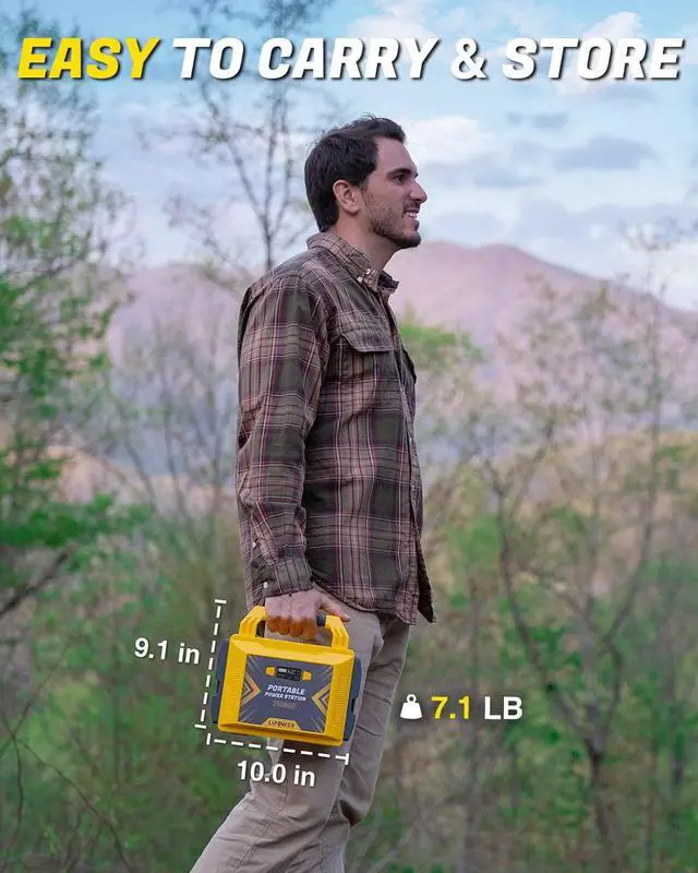 Alt view image 2 of 7 - 300W Portable Power Station, Average 25 Phone Recharges, 1-4 Nights for CPAP, 296Wh Portable Solar Powered Generator Battery Supply for RV Camping, Emergency, Power Outages