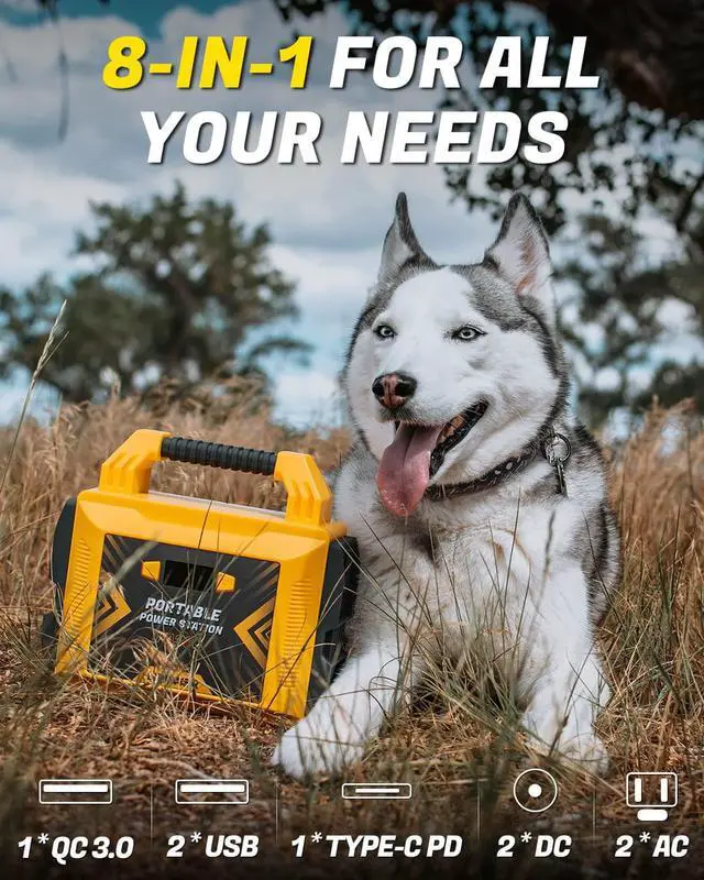 Alt view image 6 of 7 - 300W Portable Power Station, Average 25 Phone Recharges, 1-4 Nights for CPAP, 296Wh Portable Solar Powered Generator Battery Supply for RV Camping, Emergency, Power Outages