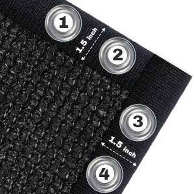 Alt view image 7 of 7 - HOPDAY Fence Privacy Screen, 5'x50' Outdoor Balcony Shade Cloth with 90% Shade Rating, 170 GSM Polyethylene Fabric Black, 80PCS Zip Ties Included