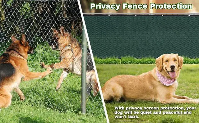 Alt view image 5 of 7 - HOPDAY Fence Privacy Screen, 5'x50' Outdoor Balcony Shade Cloth with 90% Shade Rating, 170 GSM Polyethylene Fabric Green, 80PCS Zip Ties Included