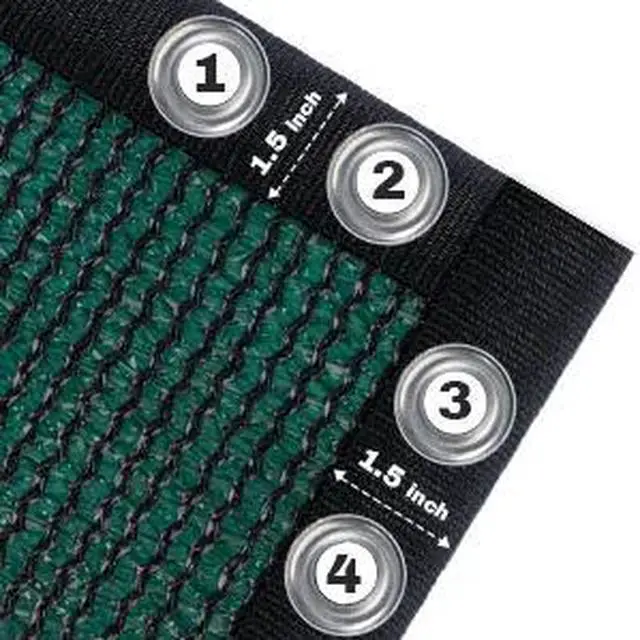 Alt view image 3 of 7 - HOPDAY Fence Privacy Screen, 4'x50' Outdoor Balcony Shade Cloth with 90% Shade Rating, 170 GSM Polyethylene Fabric Green, 80PCS Zip Ties Included