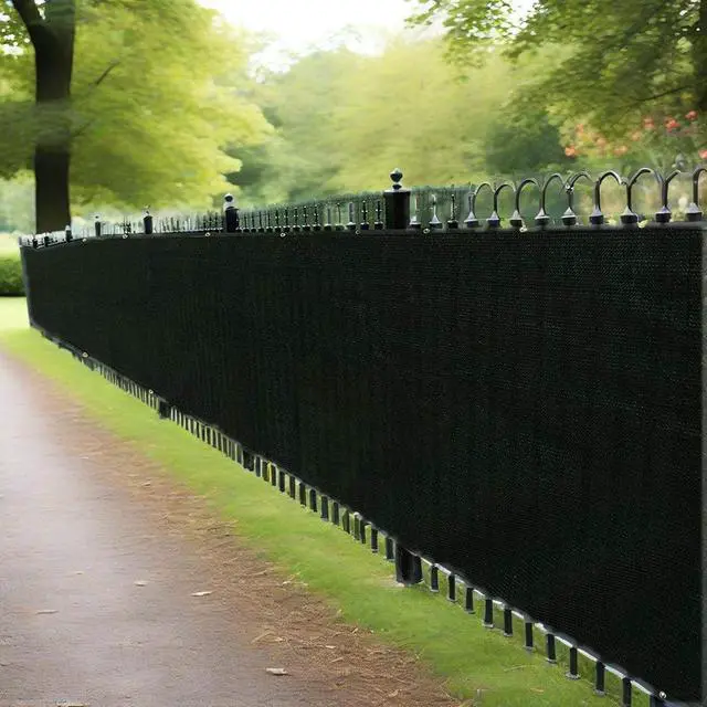 Main image of HOPDAY Fence Privacy Screen, 6'x50' Outdoor Balcony Shade Cloth with 90% Shade Rating, 170 GSM Polyethylene Fabric Green, 80PCS Zip Ties Included Black