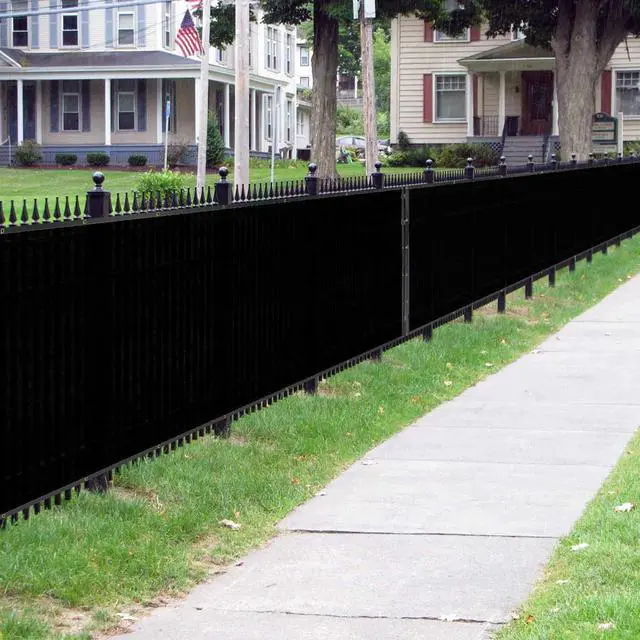 Alt view image 6 of 6 - HOPDAY Fence Privacy Screen, 6'x50' Outdoor Balcony Shade Cloth with 90% Shade Rating, 170 GSM Polyethylene Fabric Green, 80PCS Zip Ties Included Black