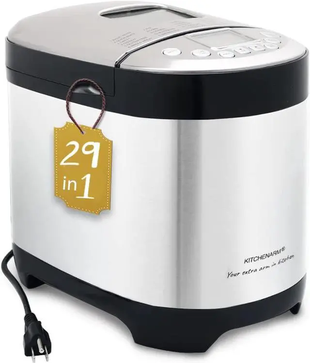 Main image of KITCHENARM 29-in-1 SMART Bread Machine with Gluten Free Setting 2LB 1.5LB 1LB Bread Maker Machine with Homemade Cycle - Stainless Steel Breadmaker with Recipes Whole Wheat Bread Making Machine