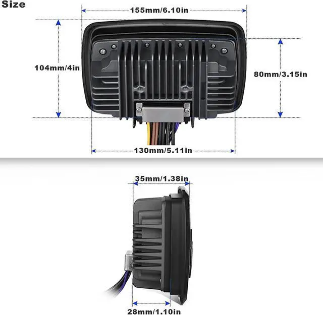 Alt view image 3 of 7 - Boats Marine Radio Bluetooth and Speakers Audio System Package - Waterproof Marine Stereo Receiver+ 1 Pari 4 inches Black Speakers + Antenna for Boats ATV UTV Motorcycle 306.301B.056B