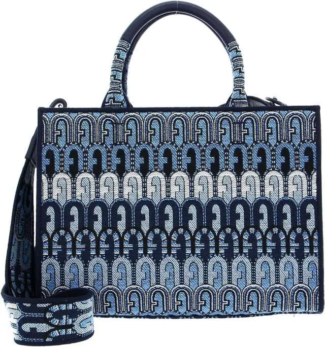 Main image of Furla Furla Opportunity S Shopping Bag In Blue Logoed Fabric Blue