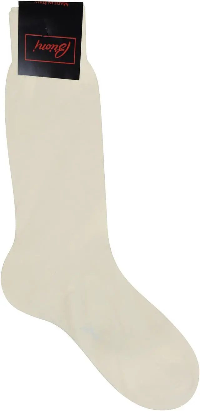 Main image of Brioni Men's Ivory 100% Cotton Socks Solid (12)