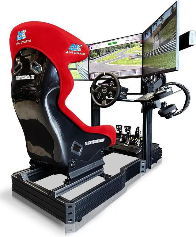 Alt view image 5 of 6 - Apevie Simulator - AS-M3 Sim Racing Seat - Red