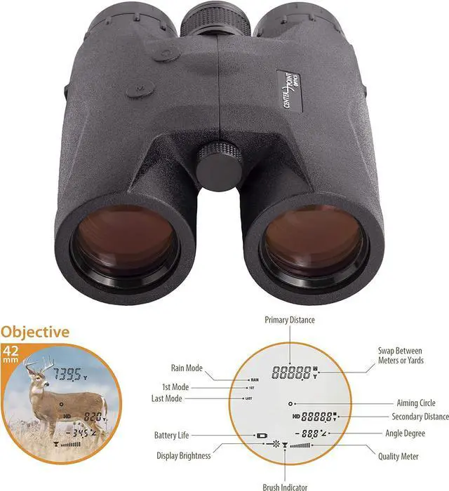 Alt view image 5 of 6 - Crosman Optics RFB842 Laser 8 x 42 Rangefinding Binoculars, Class 1 Laser <0.5mV