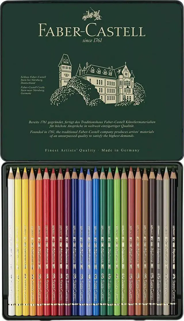 Alt view image 3 of 6 - Faber-Castell 24-Piece Polychromous Colored Pencil Set in Metal Tin