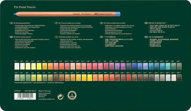 Alt view image 3 of 5 - Faber-Castell 60-Piece Pitt Pastel Pencils in A Metal Tin