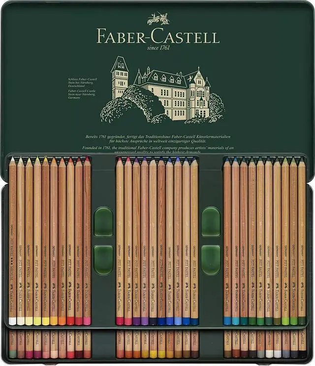 Alt view image 4 of 5 - Faber-Castell 60-Piece Pitt Pastel Pencils in A Metal Tin