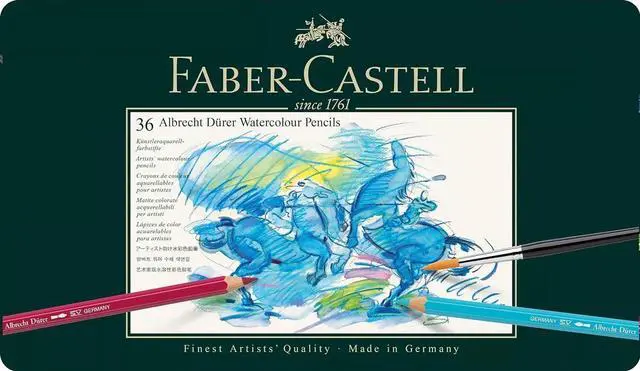 Alt view image 3 of 5 - Faber-Castel 36-Piece Albrecht Durer Artist Watercolor Pencils in A Metal Tin