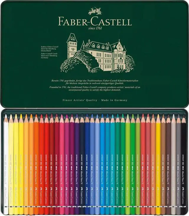 Alt view image 5 of 5 - Faber-Castel 36-Piece Albrecht Durer Artist Watercolor Pencils in A Metal Tin