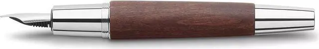 Alt view image 2 of 4 - Faber-Castell Emotion Wood and Polished Chrome Dark Brown Fountain Pen - Medium