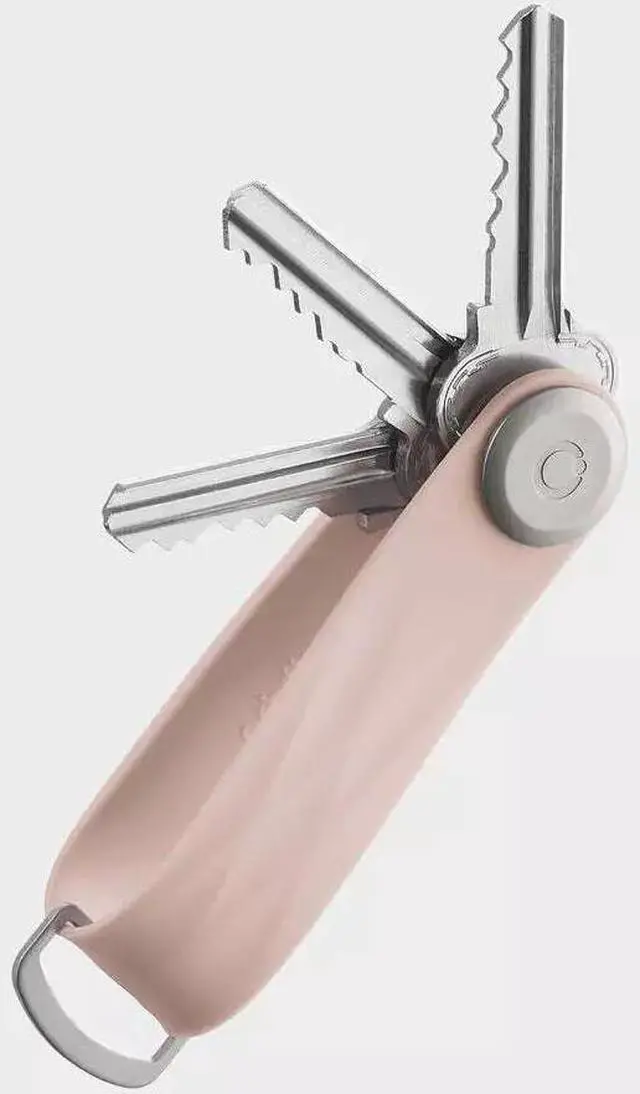 Main image of Orbitkey Slim Rubber Key Organizer, Weatherproof, SS, Carry 2-7 Keys, Dusty Pink